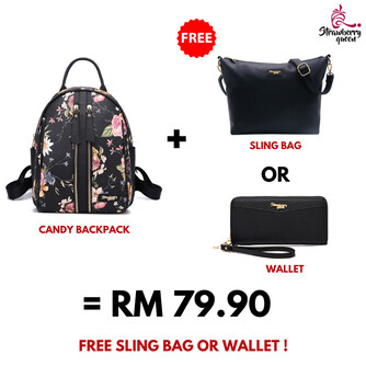 CANDY BACKPACK - FLORAL BP, BLACK